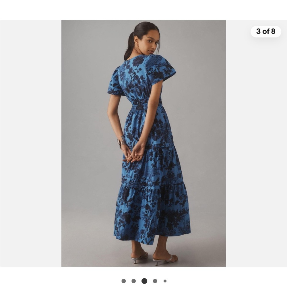 Anthropologie Somerset Blue and Black Maxi Dress - Picture 3 of 9